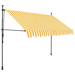 vidaXL Toldo manual retráctil con LED blanco y naranja 300 cm