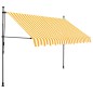 vidaXL Toldo manual retráctil con LED blanco y naranja 300 cm vidaXL Toldo manual retráctil con LED blanco y naranja 300 cm