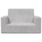 vidaXL Sofá para niños de 2 plazas felpa suave gris claro vidaXL Sofá para niños de 2 plazas felpa suave gris claro
