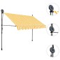 vidaXL Toldo manual retráctil con LED blanco y naranja 300 cm vidaXL Toldo manual retráctil con LED blanco y naranja 300 cm