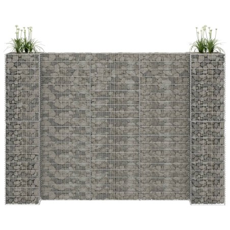 vidaXL Jardinera de gaviones forma de H alambre de acero 260x40x180 cm