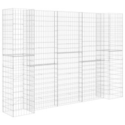 vidaXL Jardinera de gaviones forma de H alambre de acero 260x40x180 cm
