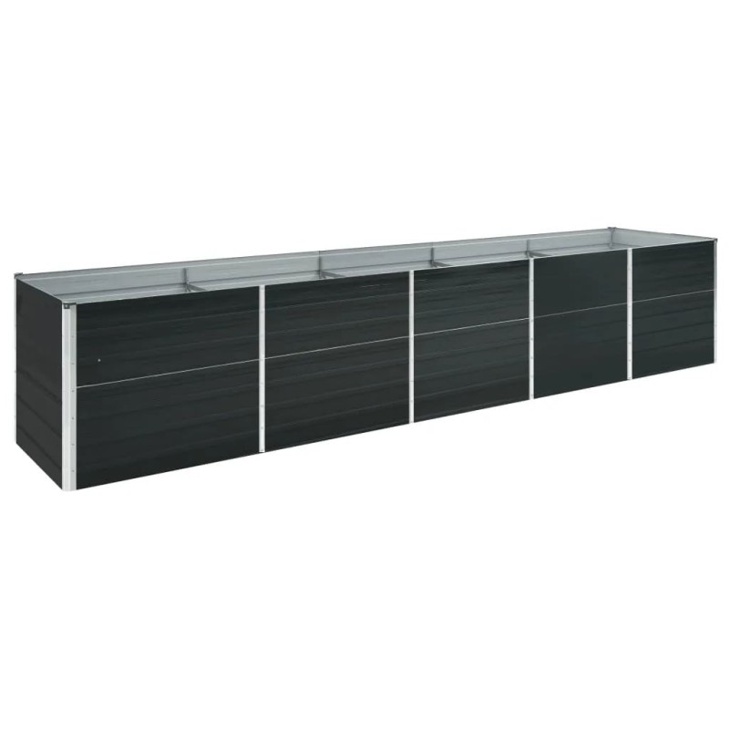 vidaXL Arriate de jardín de acero galvanizado antracita 400x80x77 cm vidaXL Arriate de jardín de acero galvanizado antracita 400x80x77 cm