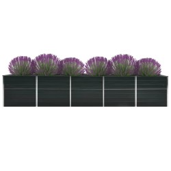 vidaXL Arriate de jardín de acero galvanizado antracita 400x80x77 cm