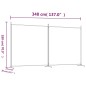 vidaXL Biombo divisor de 2 paneles de tela gris antracita 348x180 cm vidaXL Biombo divisor de 2 paneles de tela gris antracita 348x180 cm