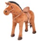 vidaXL Caballo de juguete de pie de peluche marrón