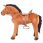 vidaXL Caballo de juguete de pie de peluche marrón
