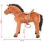 vidaXL Caballo de juguete de pie de peluche marrón