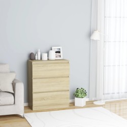 vidaXL Aparador de madera contrachapada color roble Sonoma 60x35x76 cm