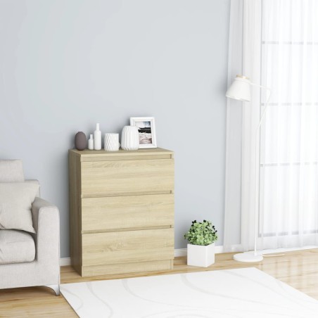 vidaXL Aparador de madera contrachapada color roble Sonoma 60x35x76 cm