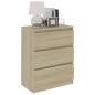 vidaXL Aparador de madera contrachapada color roble Sonoma 60x35x76 cm vidaXL Aparador de madera contrachapada color roble Sonoma 60x35x76 cm