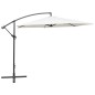 vidaXL Sombrilla voladiza 3 m blanco arena