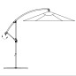 vidaXL Sombrilla voladiza 3 m blanco arena