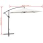 vidaXL Sombrilla voladiza 3 m blanco arena
