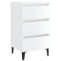 vidaXL Mesita de noche con patas de metal blanco brillo 40x35x69 cm vidaXL Mesita de noche con patas de metal blanco brillo 40x35x69 cm