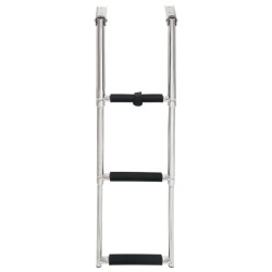 vidaXL Escalera de embarque plegable 3 peldaños acero inoxidable