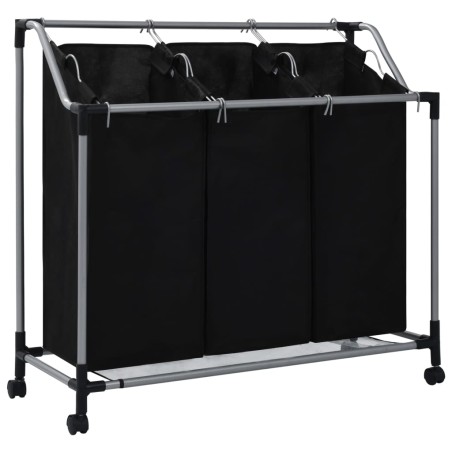 vidaXL Separador de colada con 3 bolsas acero negro