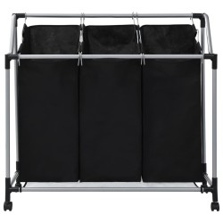 vidaXL Separador de colada con 3 bolsas acero negro