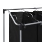 vidaXL Separador de colada con 3 bolsas acero negro vidaXL Separador de colada con 3 bolsas acero negro