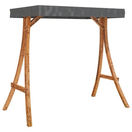 vidaXL Estructura columpio y techo antracita madera curvada color teca