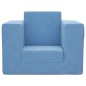 vidaXL Sofá cama infantil felpa suave azul vidaXL Sofá cama infantil felpa suave azul