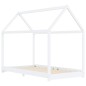 vidaXL Estructura de cama infantil madera maciza pino blanco 90x200 cm