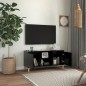 vidaXL Mueble de TV con patas de madera maciza negro 103,5x35x50 cm vidaXL Mueble de TV con patas de madera maciza negro 103,5x35x50 cm