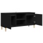 vidaXL Mueble de TV con patas de madera maciza negro 103,5x35x50 cm vidaXL Mueble de TV con patas de madera maciza negro 103,5x35x50 cm