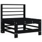 vidaXL Sofá central con cojines madera maciza de pino negro vidaXL Sofá central con cojines madera maciza de pino negro