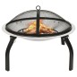 vidaXL Brasero y barbacoa 2 en 1 atizador acero inoxidable 56x56x49 cm vidaXL Brasero y barbacoa 2 en 1 atizador acero inoxidable 56x56x49 cm