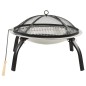 vidaXL Brasero y barbacoa 2 en 1 atizador acero inoxidable 56x56x49 cm vidaXL Brasero y barbacoa 2 en 1 atizador acero inoxidable 56x56x49 cm
