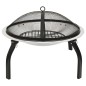 vidaXL Brasero y barbacoa 2 en 1 atizador acero inoxidable 56x56x49 cm vidaXL Brasero y barbacoa 2 en 1 atizador acero inoxidable 56x56x49 cm