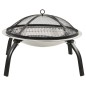 vidaXL Brasero y barbacoa 2 en 1 atizador acero inoxidable 56x56x49 cm vidaXL Brasero y barbacoa 2 en 1 atizador acero inoxidable 56x56x49 cm