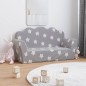 vidaXL Sofá infantil de 2 plazas gris claro con estrellas felpa suave