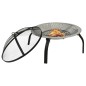 vidaXL Brasero y barbacoa 2 en 1 atizador acero inoxidable 56x56x49 cm vidaXL Brasero y barbacoa 2 en 1 atizador acero inoxidable 56x56x49 cm