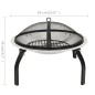 vidaXL Brasero y barbacoa 2 en 1 atizador acero inoxidable 56x56x49 cm vidaXL Brasero y barbacoa 2 en 1 atizador acero inoxidable 56x56x49 cm