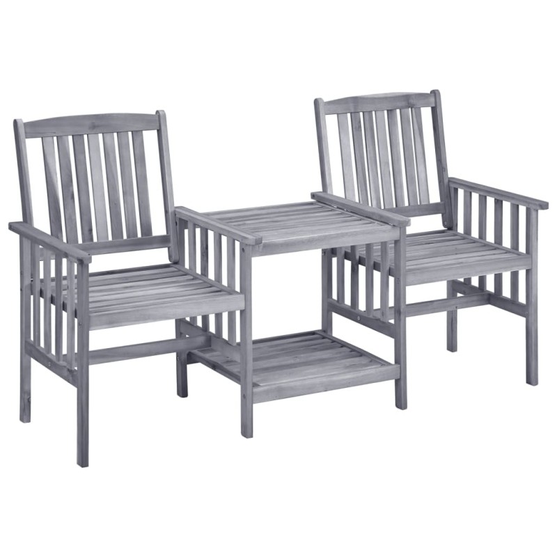 vidaXL Sillas de jardín con mesita madera maciza acacia 159x61x92 cm vidaXL Sillas de jardín con mesita madera maciza acacia 159x61x92 cm