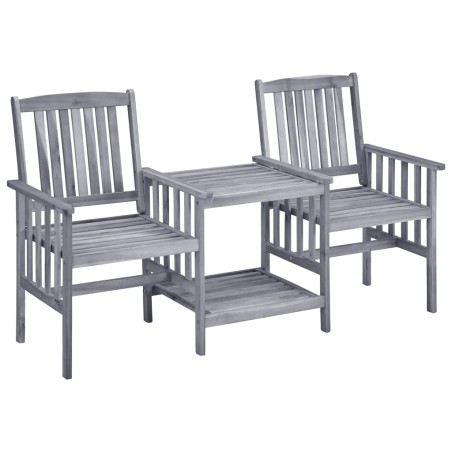 vidaXL Sillas de jardín con mesita madera maciza acacia 159x61x92 cm