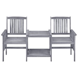 vidaXL Sillas de jardín con mesita madera maciza acacia 159x61x92 cm