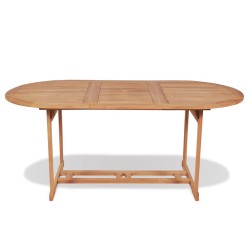 vidaXL Mesa de jardín de madera de teca maciza 180x90x75 cm