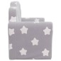 vidaXL Sofá infantil de 2 plazas gris claro con estrellas felpa suave
