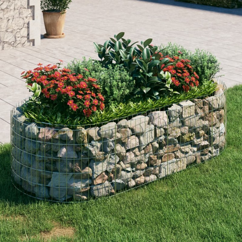 vidaXL Arriate de gaviones de hierro galvanizado 200x100x50 cm vidaXL Arriate de gaviones de hierro galvanizado 200x100x50 cm