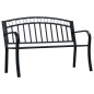 vidaXL Banco de jardín acero negro 125 cm