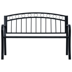 vidaXL Banco de jardín acero negro 125 cm