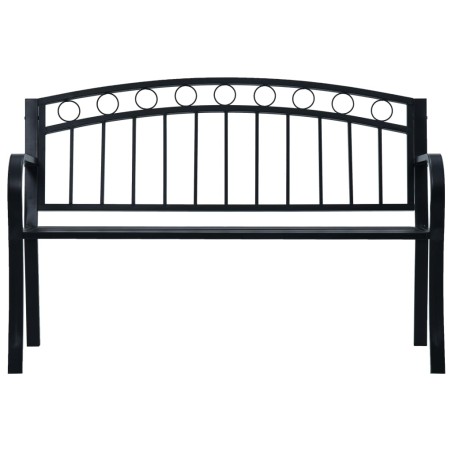 vidaXL Banco de jardín acero negro 125 cm