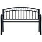 vidaXL Banco de jardín acero negro 125 cm