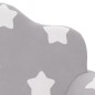 vidaXL Sofá infantil de 2 plazas gris claro con estrellas felpa suave