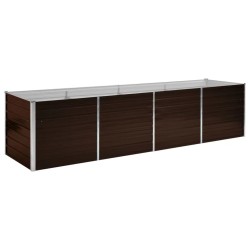 vidaXL Arriate de acero galvanizado marrón 320x80x77 cm