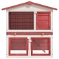 vidaXL Jaula conejera con 3 puertas madera rojo vidaXL Jaula conejera con 3 puertas madera rojo