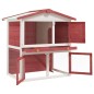 vidaXL Jaula conejera con 3 puertas madera rojo vidaXL Jaula conejera con 3 puertas madera rojo